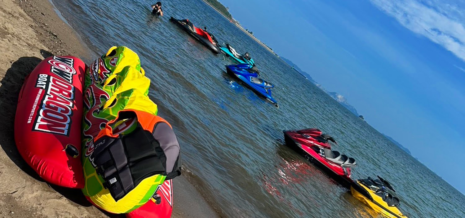 赤穂市　恋ヶ浜プライベートビーチ。ジェットスキー。トーイングチューブ。サップ。BBQ。車中泊。キャンプ。